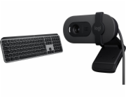 Logitech Klávesy MX Keys S pro Mac (920-011637) + Brio 100 (960-001585)