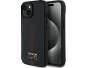 Pevný kryt Red Bull RBHMP15S24CFGSMK iPhone 15 6.1 černý/černý Carbon Fiber Power Bar MagSafe