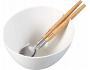 Klausberg PORCELÁNOVÁ MÍSA NA SALÁT 23CM S LŽÍČKY KB-7787 BÍLÁ