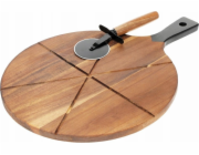 Krájecí prkénko na pizzu + kráječ akát KO-101001900