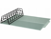 5five Silikonová podložka na sušení nádobí s držákem na talíře, 43,5 x 33 x 8,5 cm