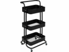 BLACK EDITION 3patrový kuchyňský vozík, 45 x 36,5 x 86 cm