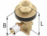 KAN-therm Mosazné nástěnné koleno s úchyty pro suchou výstavbu GZ/GW ultraPRESS - 16 Rp1/2 L = 78 mmKAN-THERM