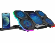 Rampage Chladicí podložka pro notebook AD-RC14 X-RANGER, nastavitelná 9-17 RGB