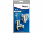 Arco Sada rohových radiátorových ventilů (přívod + zpátečka), 1/2 x 16, pro vícevrstvé potrubí, leštěný chrom (503555 + 507555) TEIDE PLUS