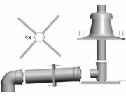Jeremias Připojovací sada pro odvod spalin pro instalaci do šachty DN60/100 nebo 80/125 bílá