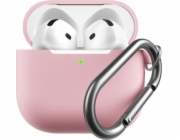 Class and Culture LLC KeyBudz Elevate Keychain - Silikonové ochranné pouzdro pro AirPods 4. generace (světle růžová)
