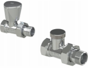 Arco TEIDE PLUS Sada přímých radiátorových ventilů (přívod + zpátečka), 1/2GZ x 1/2GW, leštěný chrom (503565 + 507565)