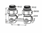Heimeier Vekotrim úhlová připojovací sada 1/2 (0565-50.000)