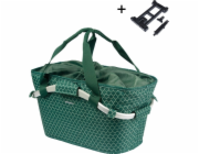Basil ZADNÍ KOŠÍK FLAIR CARRY, MIK s montážním adaptérem, 22 l, vodotěsný, zelený (NOVINKA 2025)