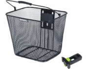 BASIL BILBAO košík na řídítka, KlickFix s držákem na hlavovou trubku, ocel, černá (NOVINKA 2025)
