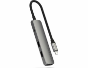 Satechi 4-in-1 USB-C Slim Multiport Adapter 4K – hliníkový adaptér pro USB-C mobilní zařízení (USB-C, 4K HDMI, 2x USB-A) (Space Grey)