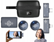 Ulanzi 2x Bezdrátový 3v1 Tie mikrofon pro iPhone Lightning + USB-C + 3,5mm / AirWave / Combo