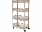 Koopman Mobilní béžový vozík se 4 košíky 78,8x26x46,5cm