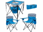 PLATINETOVÝ CAMPING SET 2x ŽIDLE POLSTROVANÁ 55x55x44/90 ...