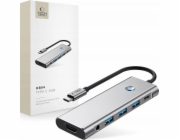Baseus Adaptér TECH-PROTECT HB04 HUB 9v1 TYPE-C + USB 2.0 + USB 3.0 + HDMI 4K 60HZ + SD/TF + PD100W + AV3.5 vesmírně šedá