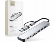 Baseus Adaptér Hub Tech-Protect HB06 9v1 Type-C + USB 2.0 + USB 3.0 + SD/TF + AV 3.5 vesmírně šedý