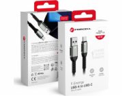 ForCell Kabel F-ENERGY C256 USB A na typ C QC3.0 3A 66W, 3 m, černý