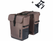Basil DVOJITÁ KOLOVÁ TAŠKA MOVE, MIK s montážním adaptérem, 30 l, vodotěsná, hnědá (NOVINKA 2025)