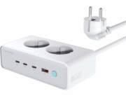 4smarts 6v1 65W GaN bílý prodlužovací kabel