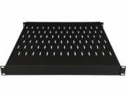 Nastavitelná police 19 1U hloubka 500-900mm, černá, 4 montážní body ALANTEC