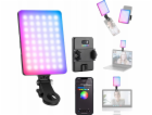 RGB LED lampa 5W Selfie Vlog + telefon CLIP 1/4'' ISO Blu...