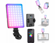 RGB LED lampa 5W Selfie Vlog + telefon CLIP 1/4'' ISO Bluetooth NEEWER / VL67C