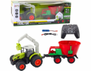 LeanToys Zemědělský traktor se secím strojem a rotačním drapákem na dálkové ovládání 2,4G LEAN Toys