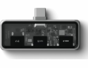 Satechi Mobile XR Hub se zvukem - mobilní USB-C adaptér (1x USB-C 100W PD; 2.0 data a zvuk, 1x USB-C DP 1.4 4K@60Hz; 3.0 10 Gb