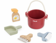 Viga Toys VIGA PolarB Dřevěná čisticí sada s kbelíkem, kartáčem a příslušenstvím