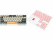 Redragon Redragon K606 Lakshmi Red spínací klávesnice (K606-OG&GY&BK) + A130 PBT Doubleshot Pink Keycaps (A130 Pink)