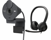 Logitech Webkamera Brio 300 Graphite (960-001436) + H390 (981-000406)