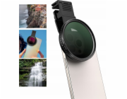 Apexel Polarizační filtr objektivu CPL 67mm, saně ISO, stojánek na telefon / APL-67CPL