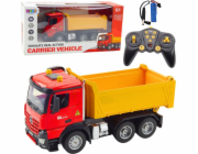 LeanToys Dálkové ovládání Sklápěč RC 2.4G Zvuky Žluto-červené