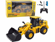 LeanToys Dálkově ovládaný bagr Buldozer RC 27MHz 6kanálový žlutý