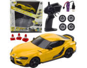 LeanToys Drift Sports Car s výměnnými koly, dálkově ovládané RC 4WD, žluté