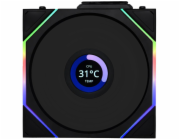 Lian Li Bezdrátový LCD ventilátor UNI FAN TL, ARGB, PWM - obrácená čepel, 120 mm, černá