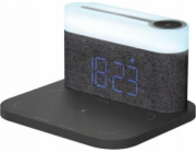 Noční lampa Proove 3 v 1 + Budík Denní & Noční LED 1200mAh 3W indukční nabíjení 15W tmavě šedá