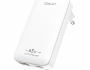 Dudao GaN A65Q 65W USB-A / USB-C PD ultratenká nástěnná nabíječka - bílá