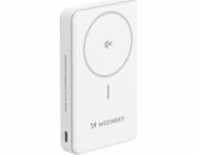 Wozinsky Powerbanka WLWP-10KA0Y3WS 22,5W PD Qi2 10000 mAh, se stojánkem, 1x USB-A, 1x USB-C - bílá
