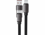 Acefast Kabel C13-04 USB-C - USB-A / USB-C 480 Mb/s 3 A 1,2 m - černý