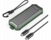 Orico Přenosné pouzdro na disk M.2 NVMe/SATA SSD USB-C 3.2 - šedozelené