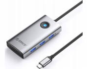 Orico Dokovací stanice USB-C 6v1 / Výstup: 3x USB-A 3.0 + 1x USB-C 2.0 + 1x HDMI - Šedá