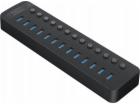 13portový HUB s přepínačem USB-A 3.0 - černý