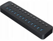 13portový HUB s přepínačem USB-A 3.0 - černý