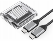 Orico M.2 NVME USB-C 3.2 diskový držák - průhledný