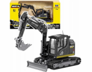 HUINA Pásový bagr s buldozerem, kovový, černý 1:50