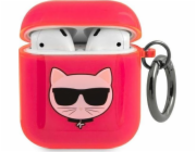 Karl Lagerfeld Ochranný kryt KLA2UCHFP Choupette pro AirPods 1/2 růžový