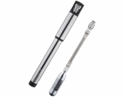 BIRZMAN Infinite Road s CO2 ruční pumpou (Presta/Schrader), 160psi/11bar, délka 255mm, CNC, stříbrná, CO2 kartuše 2x16g (NOVÉ)