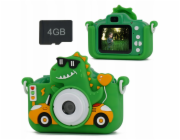 Xrec X2 48MP digitální fotoaparát 1080p pro děti 5x MP3 hry + 4GB karta / XREC X2 / Dinosauří zelená